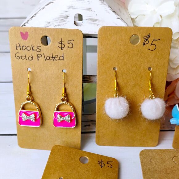 14 NEW Earring Reseller Lot/Bundle Novelty Funky Pac-Man, Tassels, Drink, Turtle - Picture 6 of 8